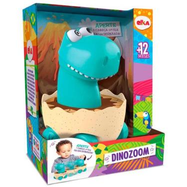 Imagem de Dinozoom Dinossauro De Brinquedo Azul Boneco Carrinho Com Rodinhas - E