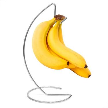 Imagem de Suporte Mesa Fruteira Para Pendurar Bananas Multiuso Cromado - Nico St