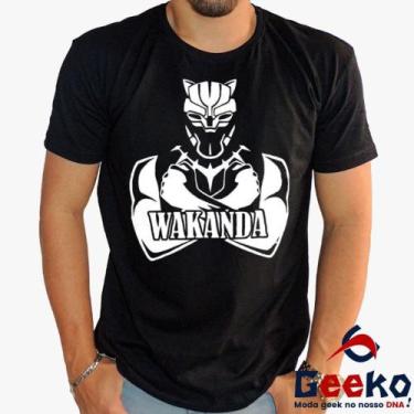 Imagem de Camiseta Pantera Negra 100% Algodão Wakanda Forever Black Panther Geek