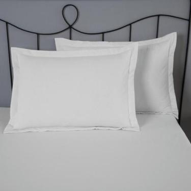 Imagem de Fronha para Travesseiro 2 Peças Percal 140 Fios 70x50cm Aba Americana 