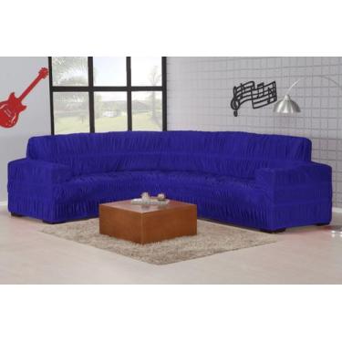 Imagem de Capa Para Sofá de Canto Até 6 Lugares Azul - Doce Lar Enxovais