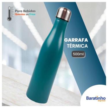 Imagem de Garrafa Térmica A Vácuo Água 500ml Aço Inox Azul Academia - Casita