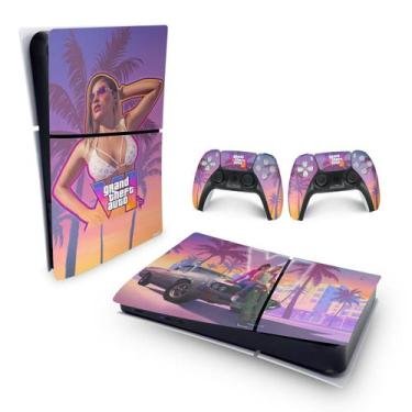 Imagem de Skin PS5 Slim Playstation 5 Adesivo Horizontal - GTA 6 VI - Pop Arte S