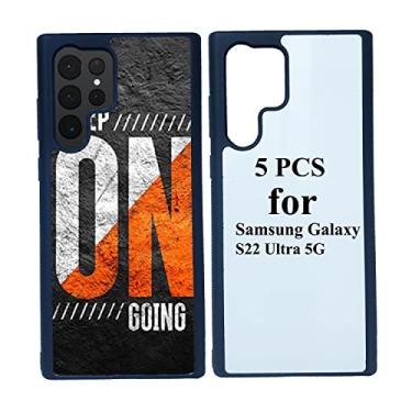 Imagem de JUSTRY 5 peças de capa de telefone em branco de sublimação compatível com Samsung Galaxy S22 Ultra 5G, capa de telefone 2 em 1 2D de borracha macia TPU em branco DIY prensa térmica, acabamento