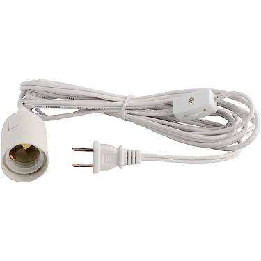 Imagem de Tomada de lâmpada ABI E26 para adaptador de cabo de alimentação CA de 2 pinos com interruptor liga/desliga, cabo de 3 m