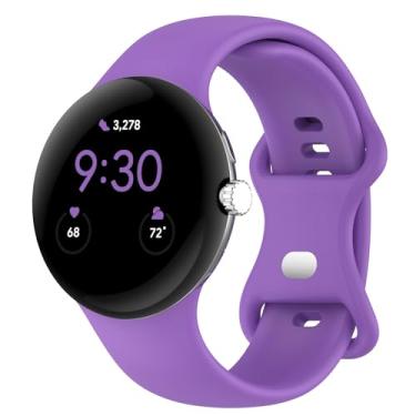 Imagem de Eiavike Pulseira compatível com Google Pixel Watch 3 de 41 mm/Pixel Watch 2/1, de silicone macio, pulseira de substituição para relógio inteligente Google Pixel Watch acessórios