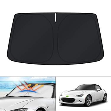 Imagem de KUST Para-brisa para-sol para Mazda MX-5 Miata conversível 2016-2024 2025 MX5 acessórios protetor solar janela protetor solar bloco dobrável raios UV mantém o refrigerador do carro