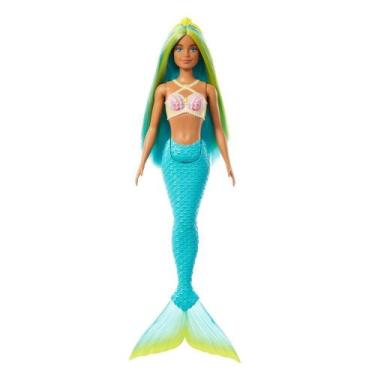 Imagem de Barbie Fantasia Sereia com Cabelo Azul e Amarelo - Mattel