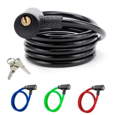 Imagem de Cadeado Trava Anti Furto Bicicleta Bike Moto Com Chave Segurança 8mm x