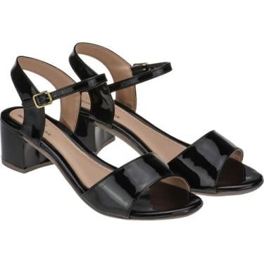 Imagem de Sandalia Feminina Salto Baixo Confortavel Barato - Larissa, Preta l02 
