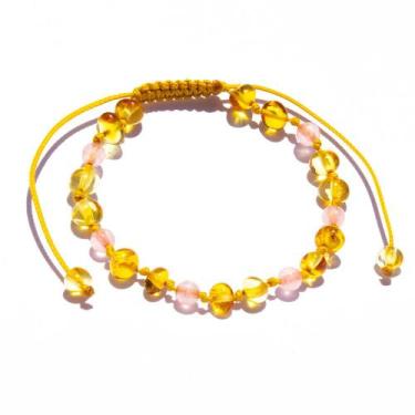 Imagem de Pulseira e Tornozeleira Regulável (18cm) Âmbar Báltico Mel Polido com 