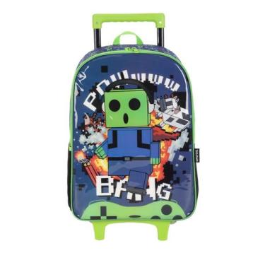 Imagem de Mochila Escolar Infantil de Carrinho Personagem Luxcel, Azul