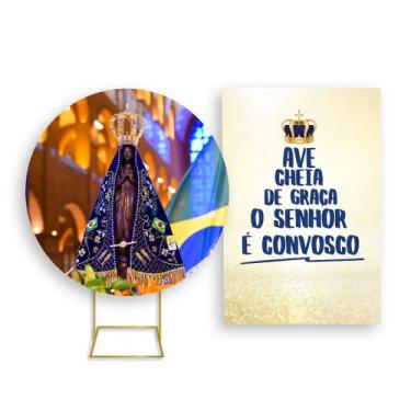 Imagem de Painel De Festa Redondo 1,50x1,50 + Painel Vertical 1,50x2,20 - Santa 