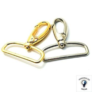 Imagem de Mosquetão Base Grossa 40 Mm 10 Unidades Cor Dourado - Personalize Onli