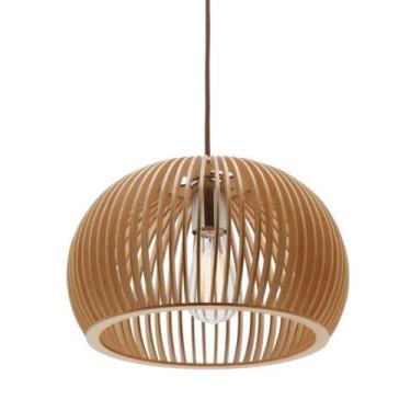 Imagem de Pendente Lustre De Teto De Madeira Mdf Cor Marrom Florença - MV Utilid