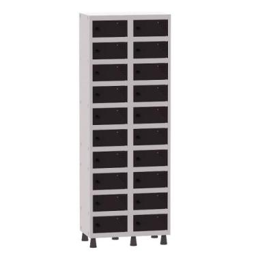 Imagem de Armário Porta Objetos de Aço 2 Vãos 20 Portas Pitão Pandin 1,90 m Cinz