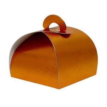 Imagem de Caixa Bem Casado Cobre Texturizado - 6,5x6,5x5,5cm - 12 unidades - Ass