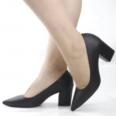 Imagem de Scarpin Salto Bloco - USAFLEX, Preto, 38