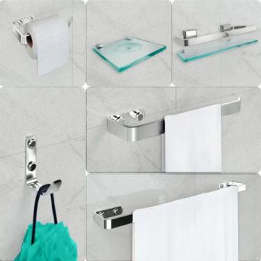 Imagem de Kit Para Banheiro Star 6 Peças Incolor - VSA