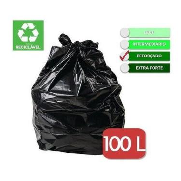Imagem de Saco De Lixo 100 Litros Reforçado Com 100 Unidades - Fabrica - HIGIPAC