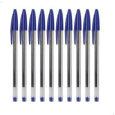 Imagem de Kit 10 Caneta Bic Esferográfica Cristal Média 1.0mm, Azul