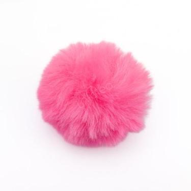 Imagem de Bolinha Pelúcia Pompom 8cm Rosa Chiclete com Elástico em Poliéster - u