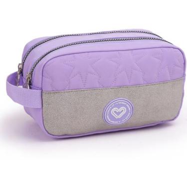 Imagem de Estojo Duplo Color Up Estrela Feminino Juvenil Escolar - Seanite, Lilá