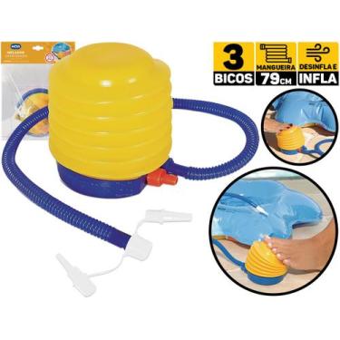 Imagem de Bomba Para Encher Piscina Inflavel Bola Colchão Mor 001891, Amarelo
