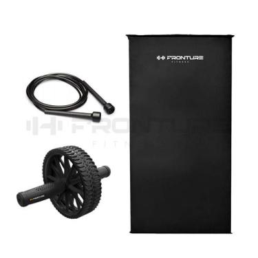 Imagem de Colchonete De Academia/treino + Corda De Pular + Roda Abdominal Profis