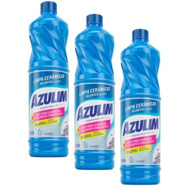 Imagem de Limpador Azulim Azulejos Cerâmicas Rejuntes Lavanda 1L Kit 3, Limpador