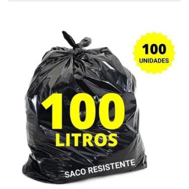 Imagem de Saco de lixo preto  reforçado 100L 08 - FD 100UN - BELPLAST