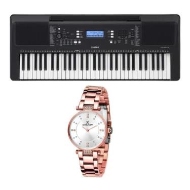 Imagem de Kit Teclado Yamaha Arranjador PSR E373 e Relógio Dk11193-3