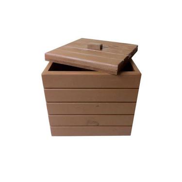 Imagem de Baú Madeira Rústico Não é Segredo Marrom 40x38