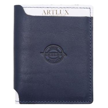Imagem de Carteira de Couro Artlux porte Pequeno Slim 965, Azul