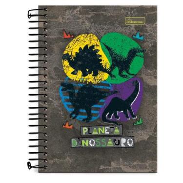Imagem de Caderno Cadersil pequeno planeta dinossauro espiral 80fls