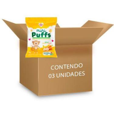 Imagem de Biscoito de Arroz Mini Puffs Banana e Cenoura Zero Glúten, Integral Nh