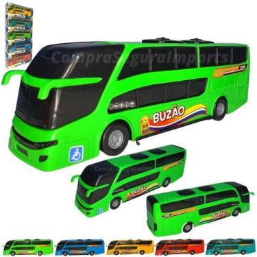 Imagem de Ônibus De Brinquedo Plástico 24,5Cm Buzão - Verde - Europio
