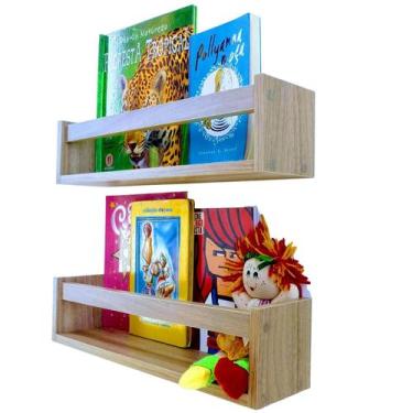 Imagem de Prateleira Porta Livros E Brinquedos Nicho Mdf 2Un 55 Cm - Arte Cedro