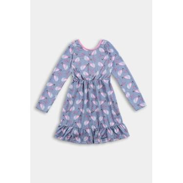 Imagem de Vestido Manga Longa Juvenil Cinza com Passarinhos - Destak, 10