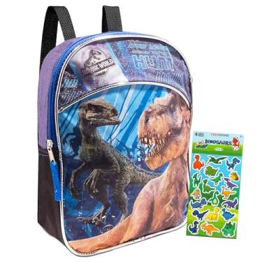 Imagem de Minimochila Jurassic World ~ Mochila de Dinossauro Jurassic World de 28 cm com adesivos (material escolar de dinossauros)