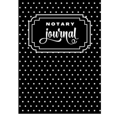 Imagem de Notary Journal: 8.5x11 Large Notarial Logbook/With 200 Numbered Pages - Two Record Logs Per Page / 400 Records/Ledger Book Gift For Signing Agents/Black White Polka Dot Art Pattern