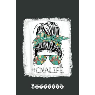 Imagem de CNA Nurse Life Bleached - Blue Leopard Messy Bun Nursing Notebook: Funny Nursing Student Nurse Composition Notebook Back to School 6x9 Inches 110 Ruled Pages Journal Diary Gift LPN RN CNA School