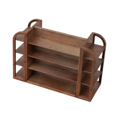 Imagem de Amagogo Prateleiras para casa de bonecas Suporte para móveis em miniatura para casa de bonecas Decoração para mesa de areia Expositor de bebidas em miniatura, Marrom