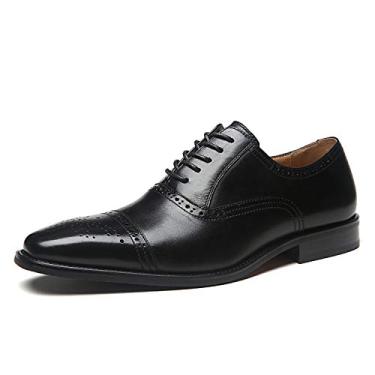 Imagem de La Milano sapato masculino de couro com cadarço Oxford clássico moderno para negócios masculino, Posh-1-black, 12