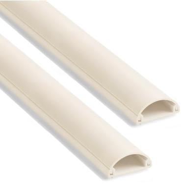 Imagem de ZhiYo Escondedor de cabo de 99 cm (3 x C 33 polegadas), hider de cabo para 1-2 fios, capas de cabos autoadesivas para fios na parede, suporte de parede para TV, cabo Bege, L 2,5 cm x A 0,45 polegadas