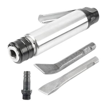 Imagem de Dualoai Martelo pneumático de cabo reto, martelos de escamação com cinzel de 2 peças, picareta pneumática de fácil montagem, removedor de ferrugem para