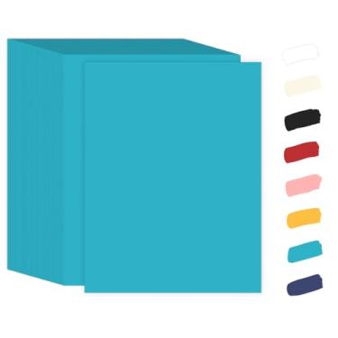 Imagem de 100 folhas de cartolina azul claro 8,5 x 29,5 kg, papel pastel de 29,5 kg, papel para impressora de cartão azul Goefun para convites de casamento, cartões faça você mesmo, menus, artesanato