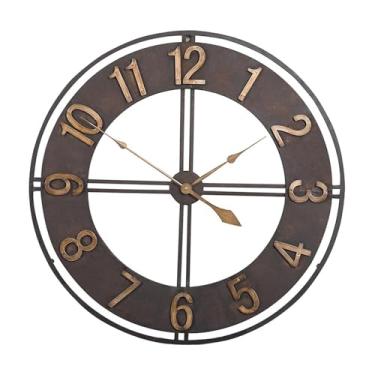 Imagem de Qianly Relógio de parede decoração presente mudo estilo vintage minimalista elegante arte relógio decorativo para casa sala de estudo fazenda escritório, Algarismos Arábicos