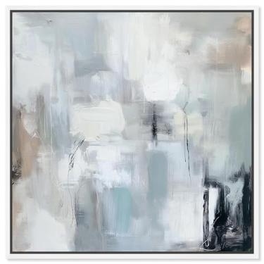 Imagem de Art Remedy Abstratos mínimos em tela Moonlit Veil II, moldura branca, 50,8 cm x 50,8 cm