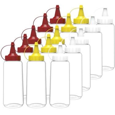 Imagem de Kit 15 Bisnagas Flexível Transparente Molho 5 Ketchup 5 Maionese 5 Mostarda Lanchonete (5 Catchup,5 Maionese e 5 Mostarda)